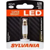 SYLVANIA - 578 41mm ZEVO LED Festoon White Bulb - Bright LED Bulb, Ideal for Interior Lighting - Map, Dome, Trunk, Cargo and License Plate (Contains 1 Bulb)