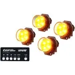 Xprite 52013-4-Y Covert 4 Series Hide-A-Way LED Strobe Lights, Amber