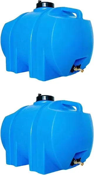 WaterPrepared 35 Gal Water Tank w/Large Cap, 3/4" Brass Spigot & Handles