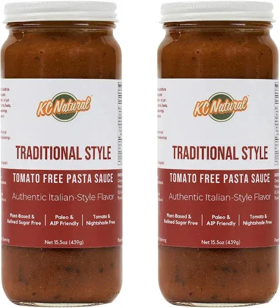 KC Natural | Traditional Style Tomato Free Pasta Sauce | 280mg Sodium (2-pack, 1.00)