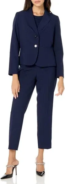 Le Suit Women's Petite Two-Button Blazer & Pants Suit