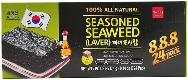 Korean Roasted Seaweed Snack, Keto-friendly, Vegan, Gluten-Free, Healthy Snac...