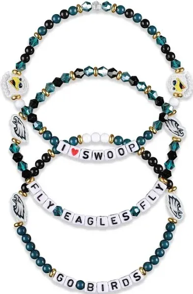 Philadelphia Eagles FOCO 3 Pack Friendship Bracelets