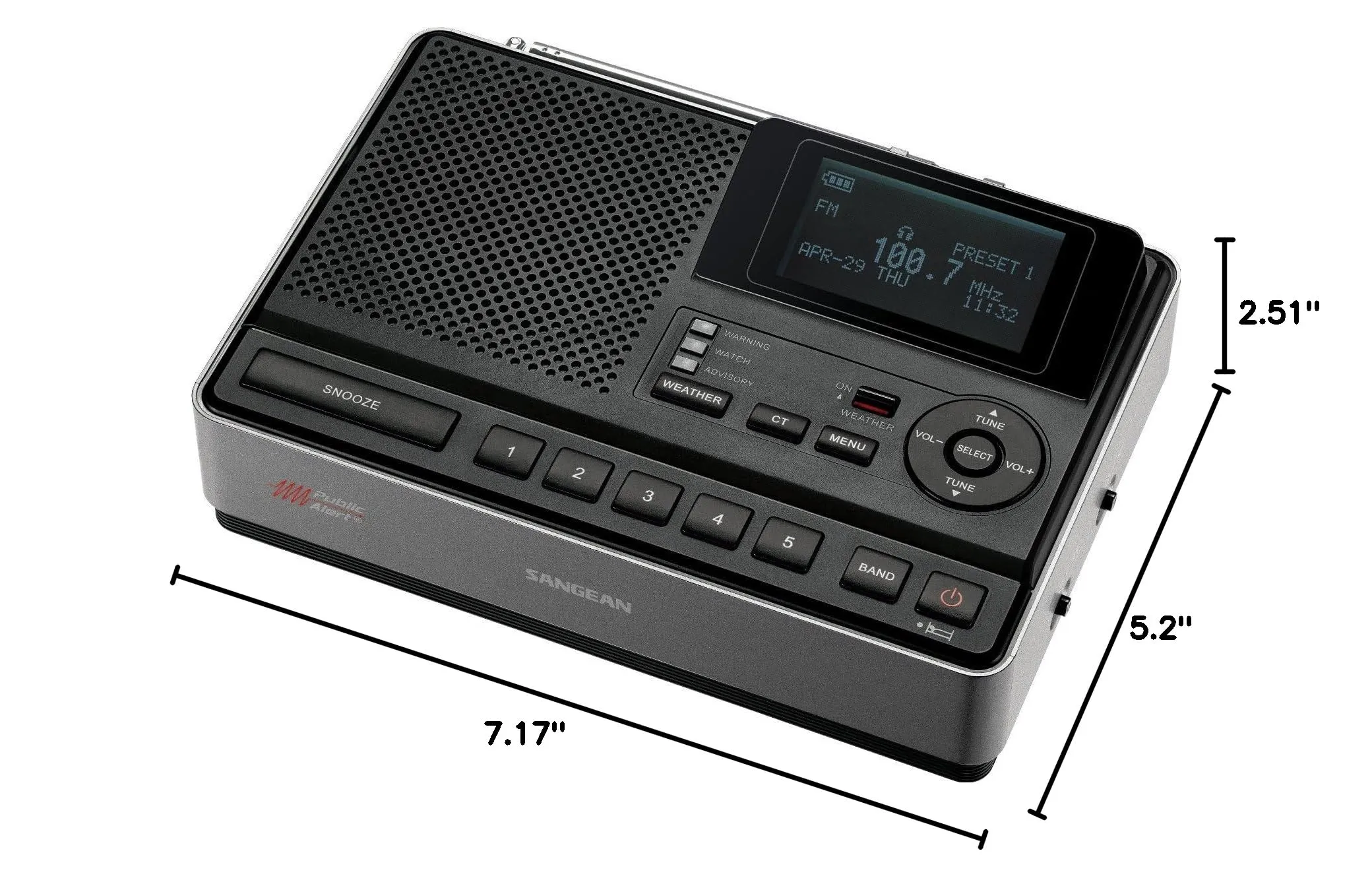 CL-100 NOAA, S.A.M.E and Public Alert Certified Weather Alert Table-Top Radio