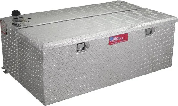 RDS Aluminum Transfer Fuel Tank Toolbox Combo - 48 Gallon, Rectangular, Diamond Plate, Model Number 72774