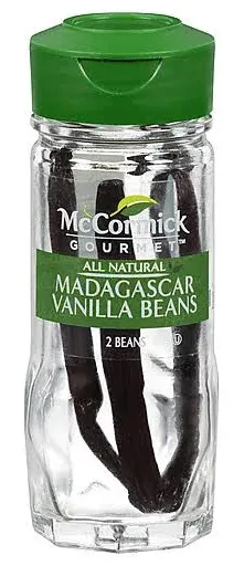 McCormick Gourmet All Natural Madagascar Vanilla Beans, 2 count