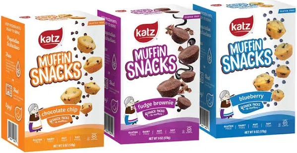 Katz Gluten Free Muffin Snack Variety Pack | Dairy Free, Nut Free, Soy Free, Gluten Free | Kosher (3 Packs of 4 Muffins, 11 Ounce Each)