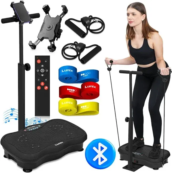 Lunix LX18 Whole Body Vibration Plate with Handles & Magnetic Acupoints, Power Plate Vibration Platform, Vibration Plate for Lymphatic Drainage, Vibrating Exercise Machine, with Phone Holder