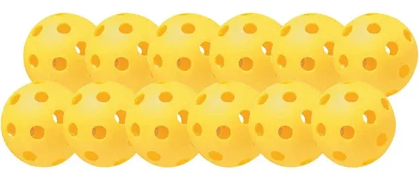 Champion Sports 12" Hollow Plastic Softball Set - Athletic Softball Equipment - Practice Softballs Plastic Hollow - Regulation Size Balls - Fun for All Ages