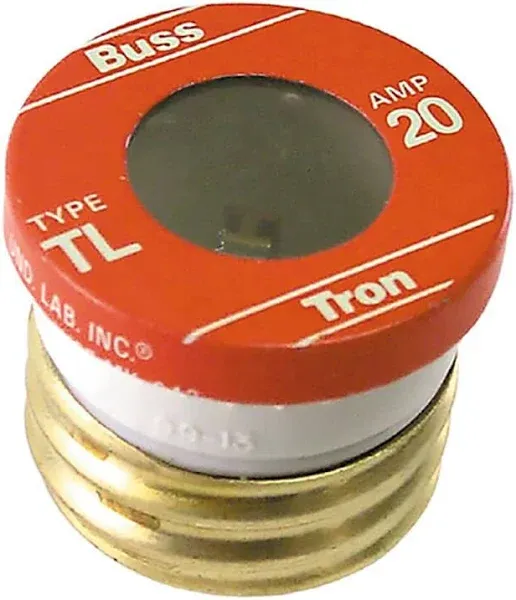 Bussmann Plug Fuse Time Delay 20Amp 125V Small Motor&amp;Inductiv<wbr/>e Load Cd 3-PK 