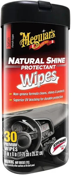 Meguiars G4100 Natural Shine Protectant Wipes