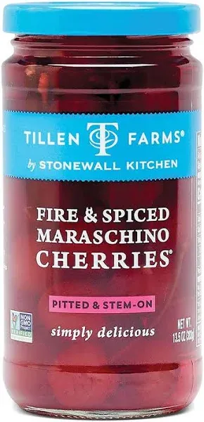 Tillen Farms Fire & Spiced Maraschino Cherries, 13.5 oz