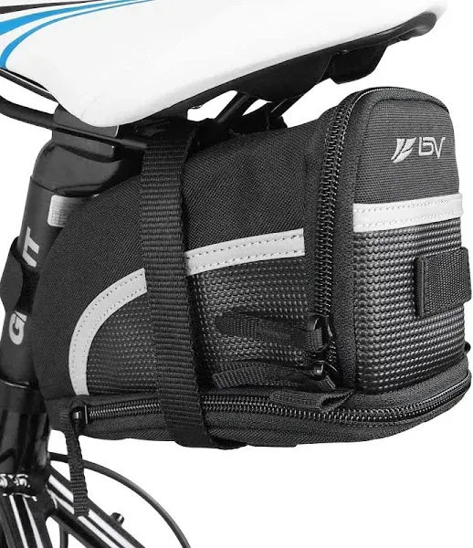 BV Bicycle Strap-On Saddle Bag with perfect Size I With reflective bike seat bag