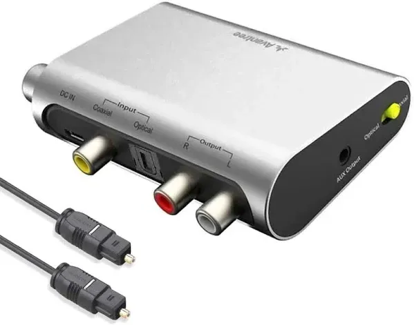 Avantree DAC Digital to Analog Audio Converter with Toslink Optical Cable Volume Control