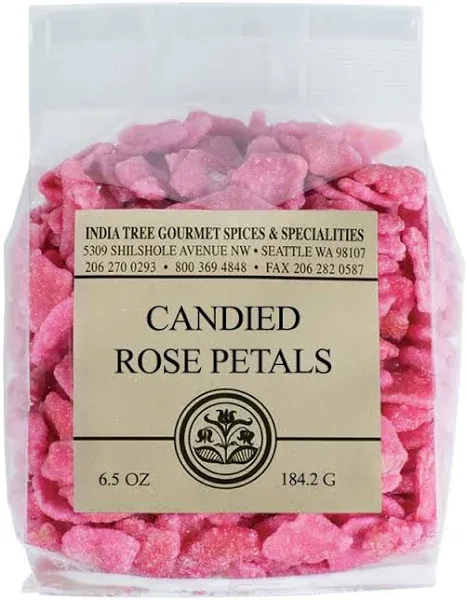 India Tree Candied Rose Petals – Made with Real Rose Petals – 0.5oz