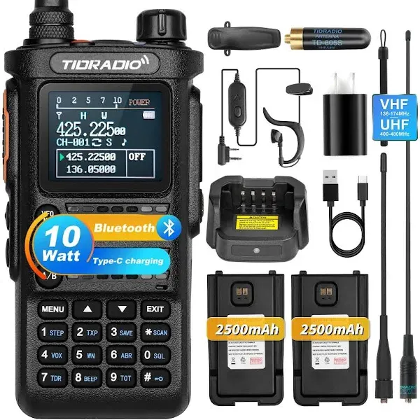 TIDRADIO Td-H8 10W Ham Radio app Programmable,Long Range Dual Band Two Way Radio