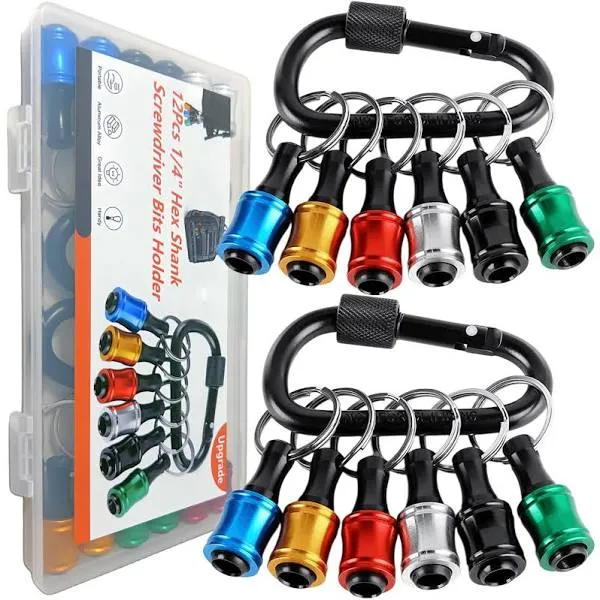 12PCS Bit Holders 1/4 Socket Hex Shank Screwdriver for Impact Drill Keychain