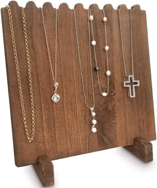 Wooden Plank Necklace Jewelry Display Stand