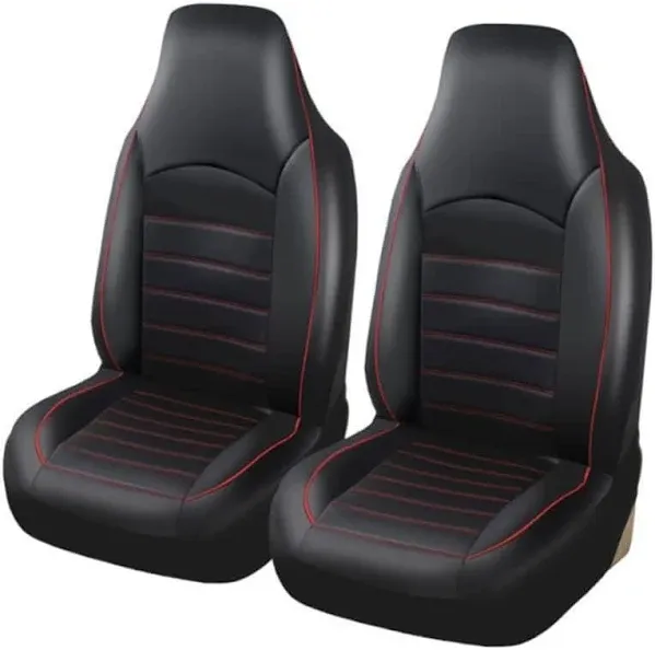 TOYOUN Classic Universal PU Leather Car Front Seat Covers