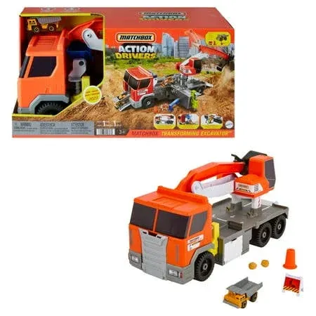 Matchbox Action Drivers Transforming Excavator