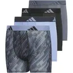 Adidas Youth Microfiber Graphic 4-Pack Boxer Brief, Black/Blue Spark/Grey / S