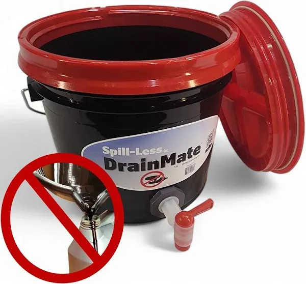 Spill-Less DrainMate Oil Drain Pan - 14 Quart Oil Draining Container - Made in USA