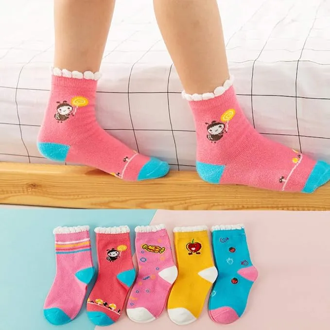 Zumou Toddler Kids Little Girls Cute Cotton Crew Socks 10 Pack