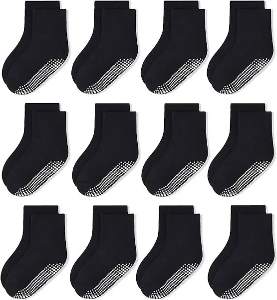 Tphon Kids Non Slip Sticky Grip Socks (12 Pairs)