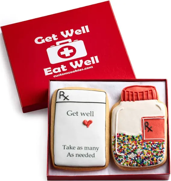 Custom Cookies Get Well Cookies Set of 2