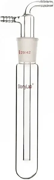 stonylab Glass Vacuum Cold Trap Bubbler with 10mm Serrated Hose, 200mm Length Below The 24/40 Joint