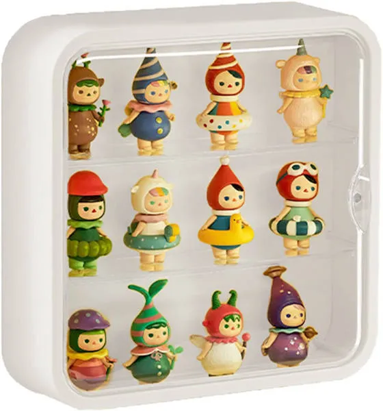 Clear Display Case for Figures,Wall-Mounted Doll Storage Box,Adjustable Display Stand Clear Acrylic Display Box