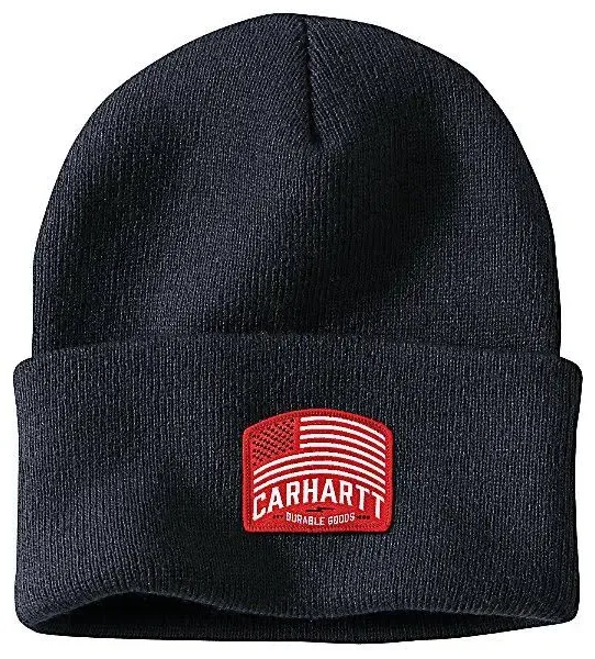 Men's Knit Flag Patch Beanie