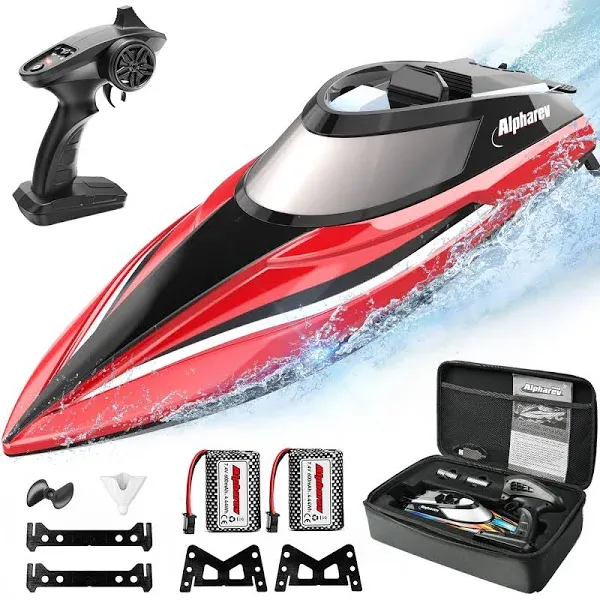 ALPHAREV RC Boats for Adults & Kids R308 32+ Kph Fast Remote Control Boat for Pool & Lake with Portable Suitcase