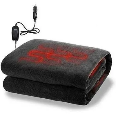 ZONETECH Heating 12V Polar Fleece Material Blanket - Ideal for Summer Camping, Road Trips, Picnics, or Relaxing in The Convenience of Your Vehicle or Home (Polar Fleece, 1- Pack)