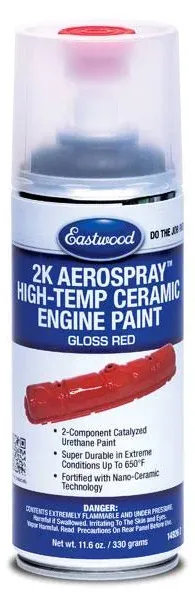 Eastwood 2K Aerospray High Temperature Ceramic Engine Gloss Black Paint | 11.9 oz Aerosol | 1 Pack