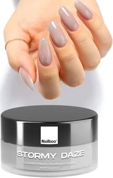 Nailboo PREMIUM Nail Dip Powder, Long-Lasting Dip Nails, Use With Nailboo Essential Liquids, Stormy Daze Cool Grey Nail Dip Powder, 0.5 oz (1 Pack)