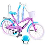 Journey Girls Bike with Helmet, Streamers, Basket, and Wheels that Roll for 18-Inch Journey Girls Doll