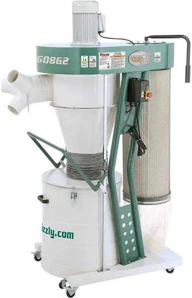 Grizzly Industrial G0862 3 HP Portable Cyclone Dust Collector