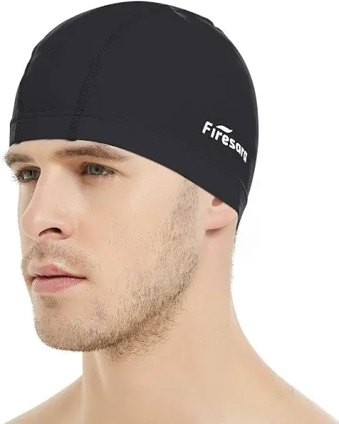 Firesara Fabric Swim Cap, High Elasticity Swimming Cap Keeps Hair Clean Breathable Fit Both Long Hair Short Hair, Swim Caps Woman Girls Men Kids One