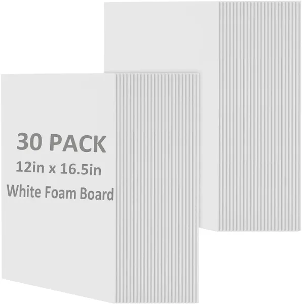 AYAYGD 15 Pack White Foam Board for Projects 12 x 16.5Inch Foam Core Baking Board Mat Board Center