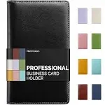 Sooez Leather Professional Business Card Book Holder Organizer