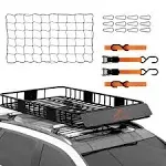 RoofPax Universal Car Roof Rack Basket - Spacious Cargo Carrier for Car Camping, Road trips, and Outdoor Adventures, Heavy-Duty Roof Rack Cargo