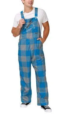 Detroit Lions FOCO Plaid Bib Overalls