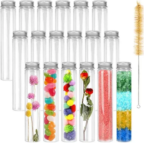 OJYUDD 18 Pcs 115ml Clear Plastic Test Tubes