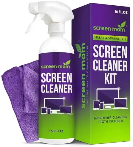 Screen Mom Screen Cleaner Spray and Microfiber Cloth 16Oz Screen Cleaner Spray a