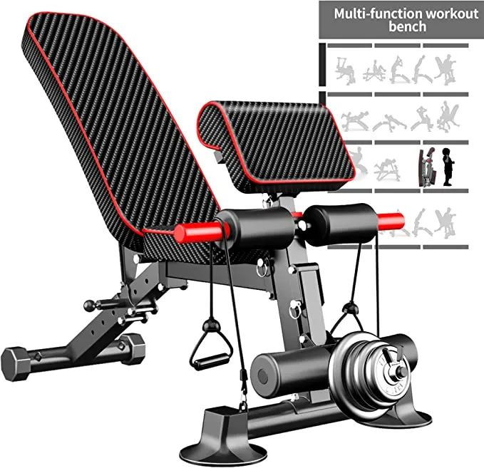 K Kingkang Adjustable Weight Bench Utility Workout Bench for Home Gym,Foldable Incline Decline Benches for Full Body Workout 780LB