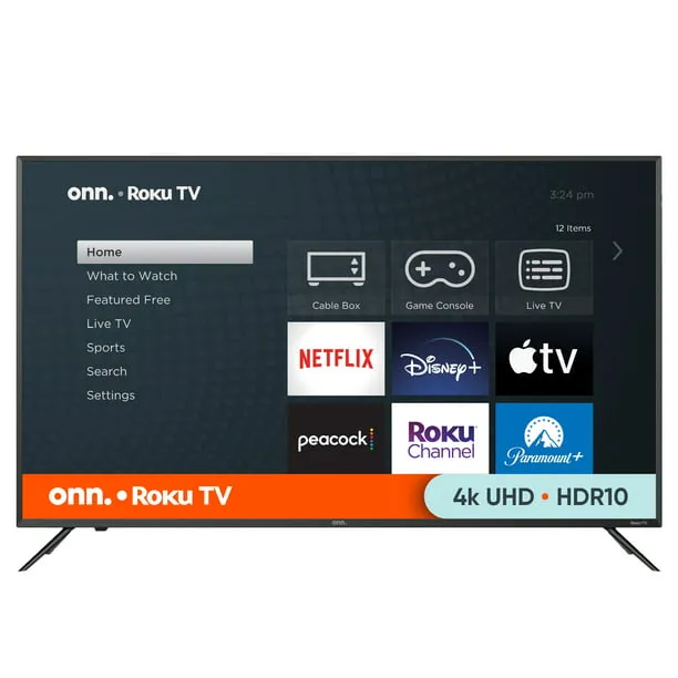 onn. 50” Class 4K UHD (2160P) LED Roku Smart TV HDR (100012585)