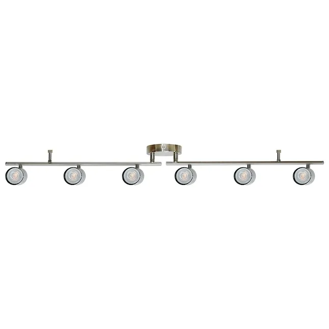 MingBright 3.7 ft. 6-Light Brushed Nickle Hardwired Swivel Track Lighting Kit