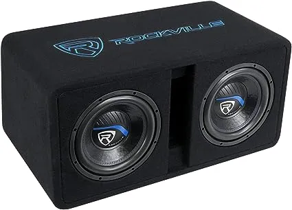 Rockville DV8K52 Dual 8" K5 1600w Car Subwoofers+Vented Sub Enclosure Box/2 Ohm