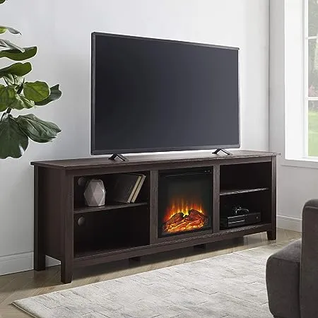 Walker Edison 70" Wood Fireplace TV Stand